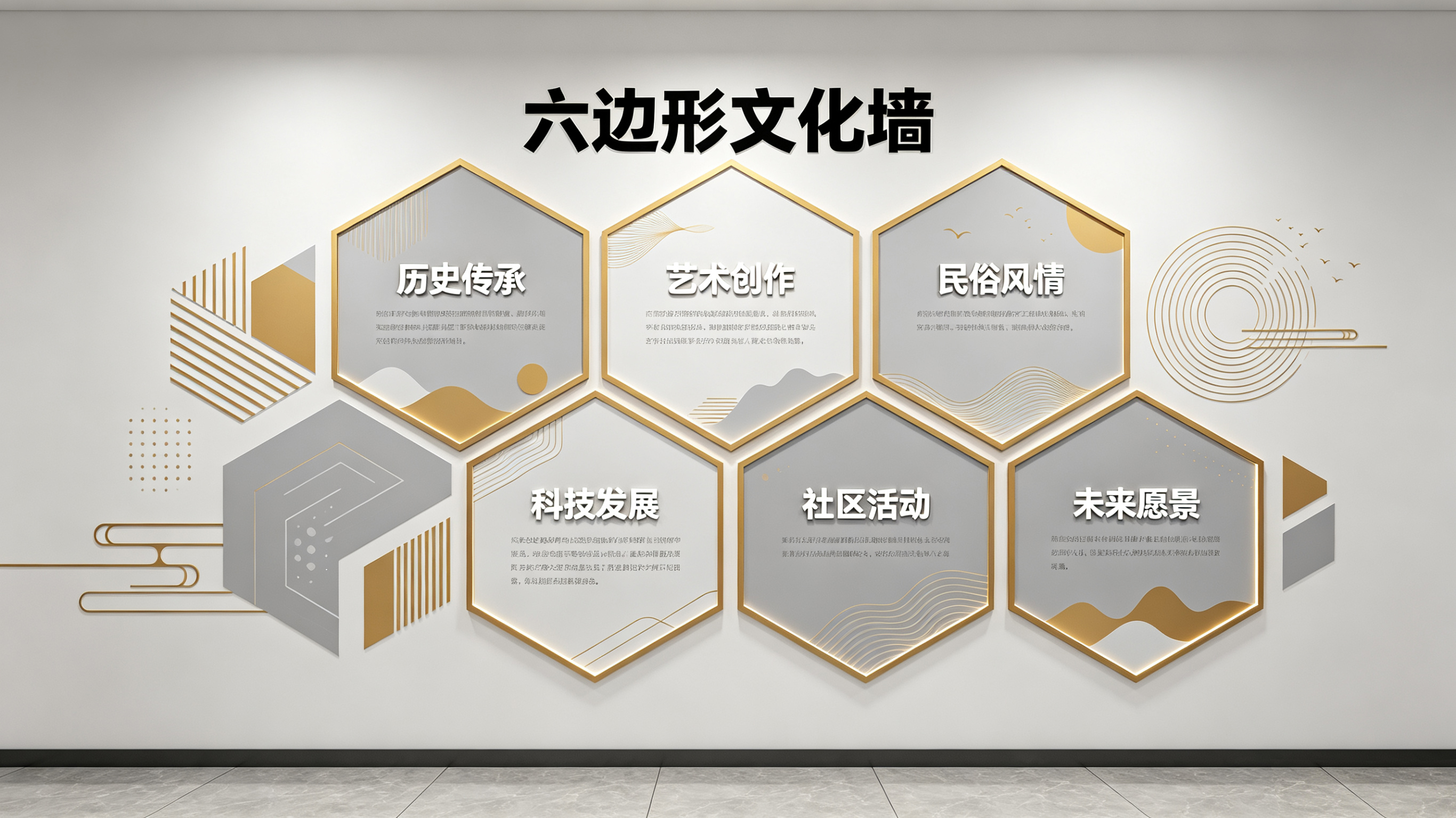 眉山企业文化墙 | 六边形信息美学